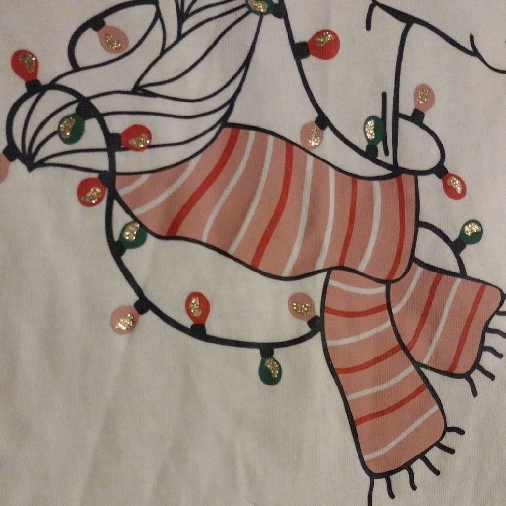 White Unicorn Graphic Christmas Long sleeve Girls Shirt - Picture 4 of 6